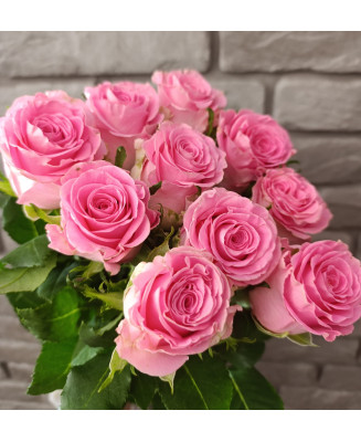 Róża cięta 10 szt. - różowa, 50cm